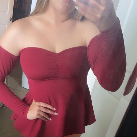 NWOT: Red Long Sleeve Blouse ♥️ - Picture 4 of 5